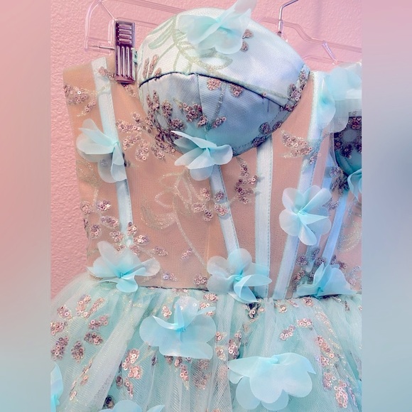 Corset Style Lace Up Back Pageant Prom Formal Quinceañera Dress Size Small - Picture 3 of 14